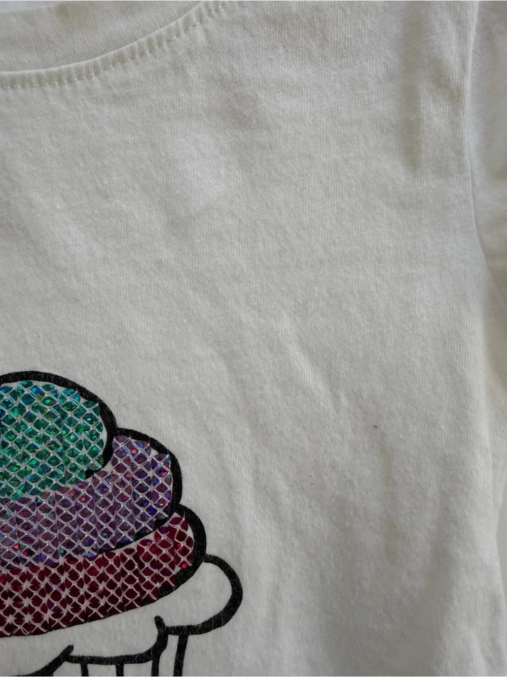 OshKosh B'gosh Girls 4T Happy Birthday White Short Sleeve Shirt Top Cupcake